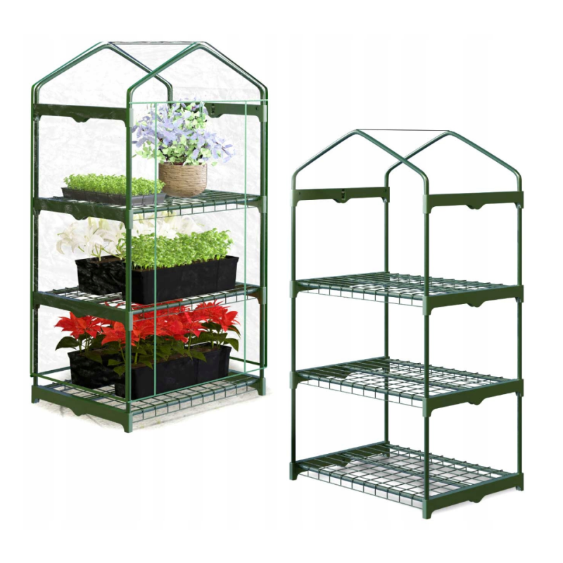 Стелаж-теплиця Plonos Зелена 125 х 69 х 49 см (4921)