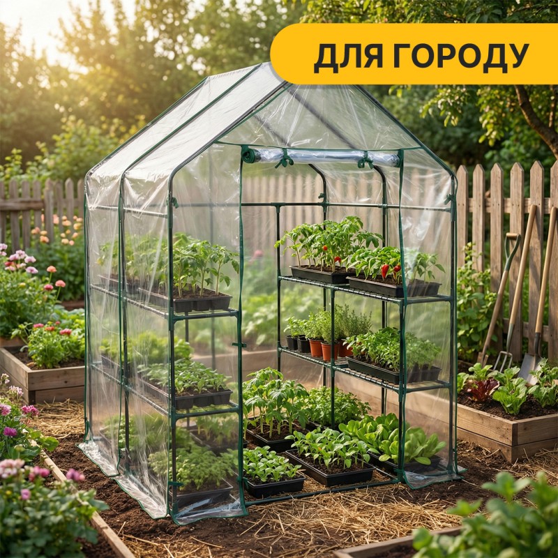 Стелаж-теплиця 143x143x195 см на 8 полиць