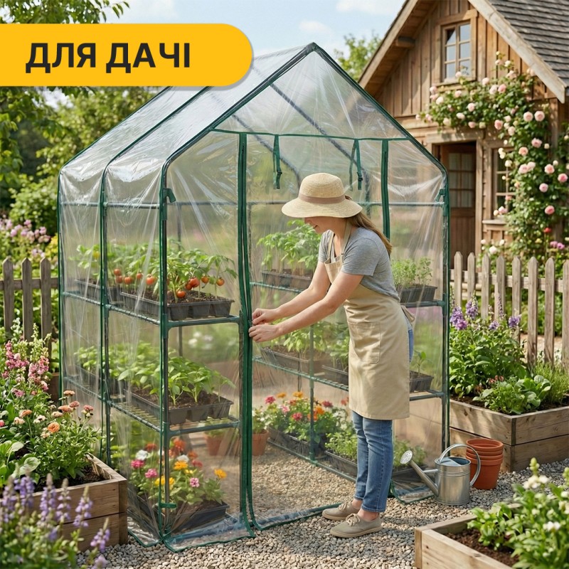 Стелаж-теплиця 143x143x195 см на 8 полиць