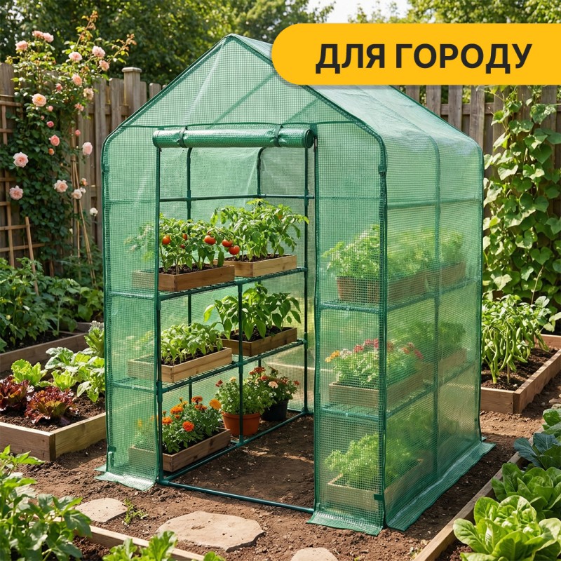 Стелаж-теплиця 143x143x195 см на 8 полиць Green