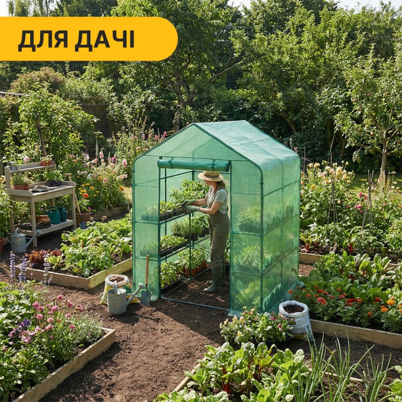 Стелаж-теплиця 143x143x195 см на 8 полиць Green