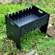 Разборный низкий мангал с автоматической шашлычницей на 10 шампуров + чехол