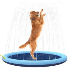 Уличный Бассейн Фонтан Для Собак 2в1 Спринклерная Нескользящая Душ Подушка 100 см