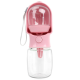 Дорожная Поилка Для Собак с Отсеком Для Корма 180 мл 2в1 Портативная Прогулочная Бутылочка 320 мл Розовая