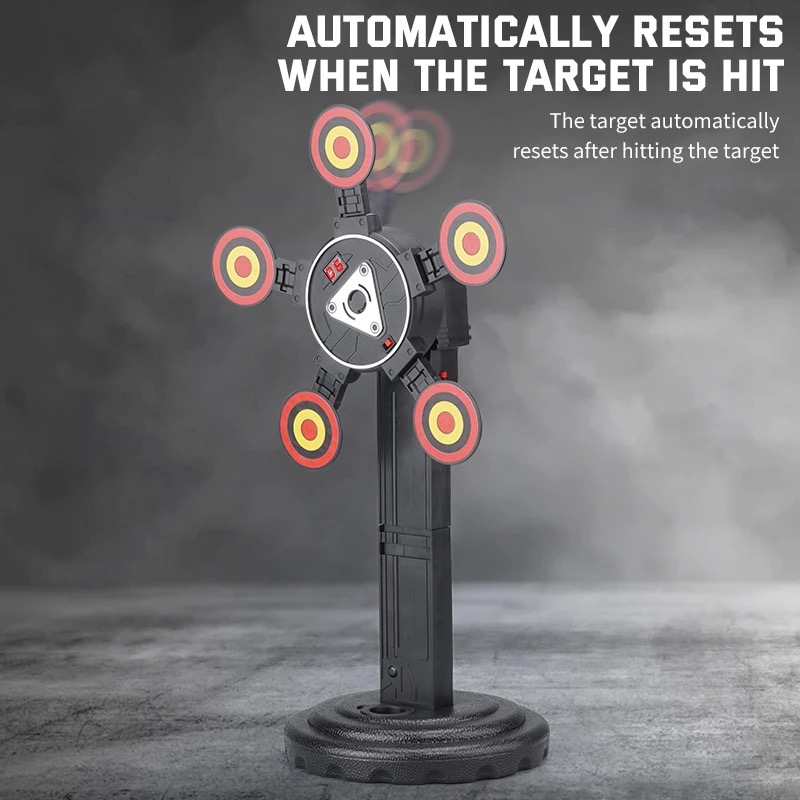 Автоматическая Игрушечная Мишень Детская Электрическая с Вращающимися Целями и Таблом Для Счета с Сеткой и Звуковыми Эффектами