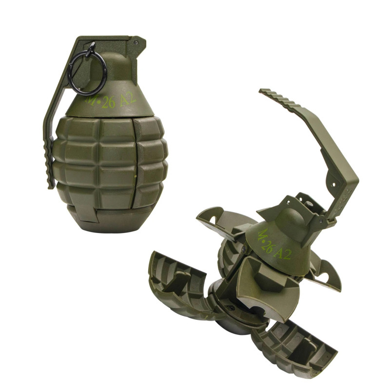 Детская Игрушечная Граната Лимонка для Орбизов Осколочная Автоматическая Многоразовая F1 Зеленая