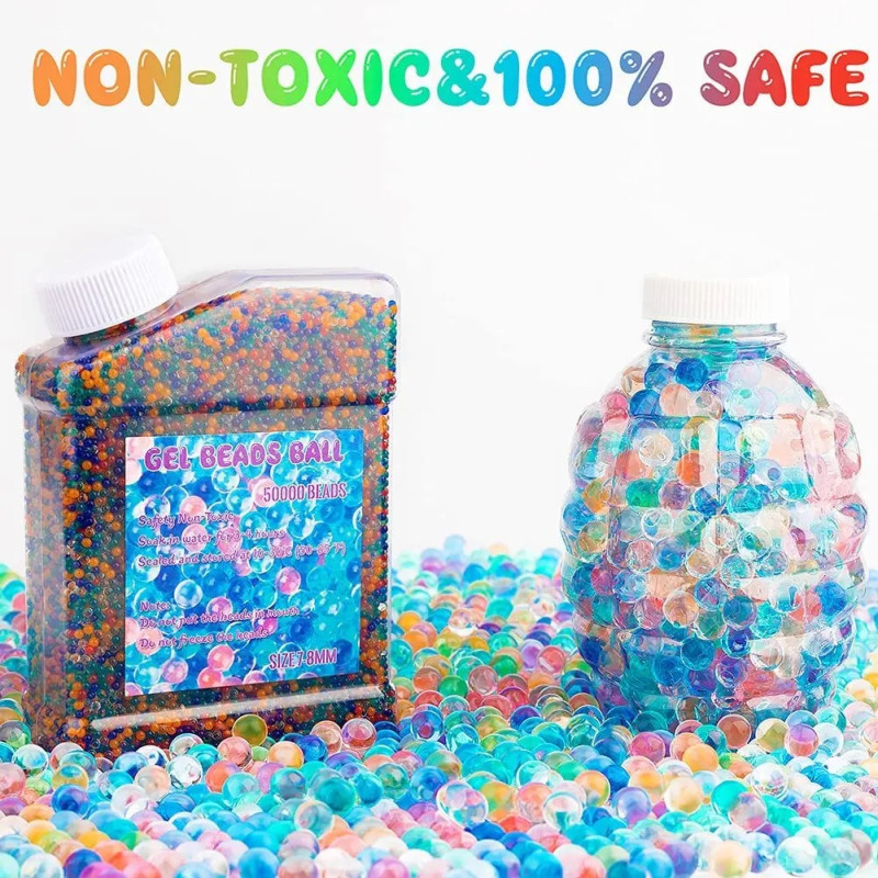 Гидрогелевые Шарики Орбизы 50000 Штук Растущие в Воде 7-8 мм в Канистре Разноцветные
