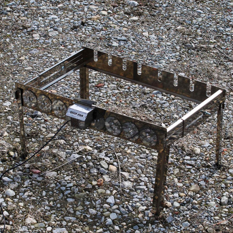 Автоматическая шашлычница из нержавейки на ножках SHOP-PAN на 8 шампуров