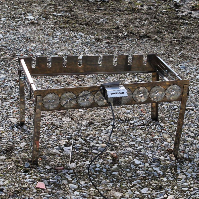 Автоматическая шашлычница из нержавейки на ножках SHOP-PAN на 8 шампуров