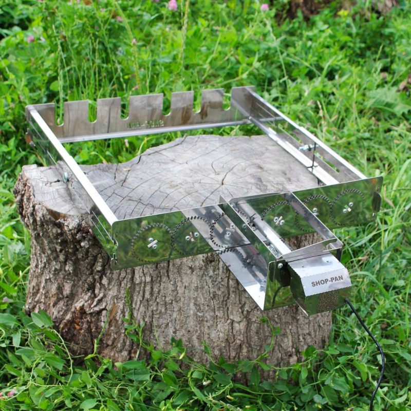 Автоматическая шашлычница Туристическая из нержавейки с выносом мотора на 8 шт