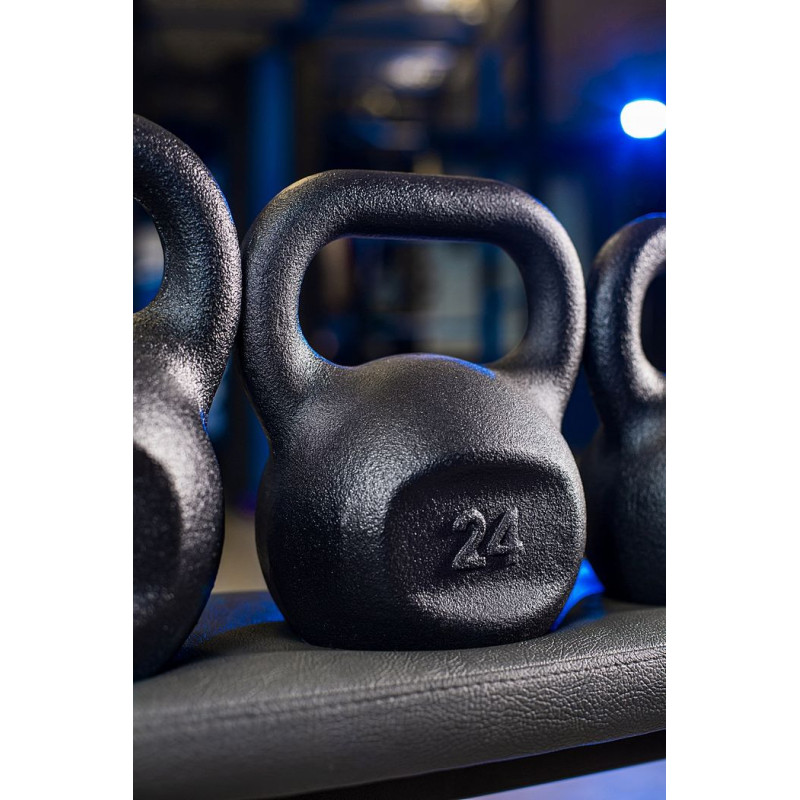 Гиря чугунная RN-SPORT 24 кг металлическая, черная
