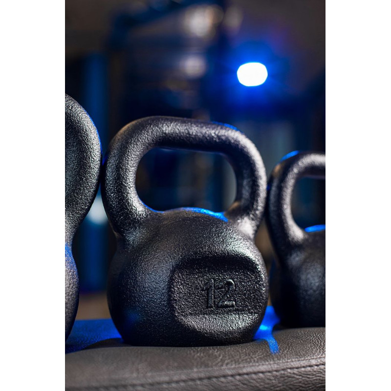 Гиря чугунная RN-SPORT 12 кг металлическая, черная