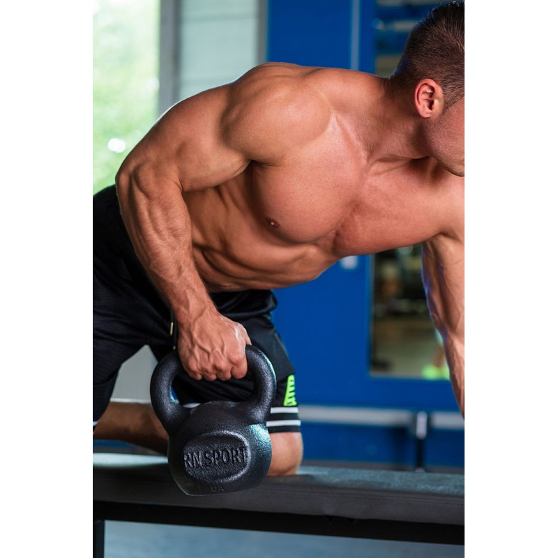 Гиря чугунная RN-SPORT 12 кг металлическая, черная