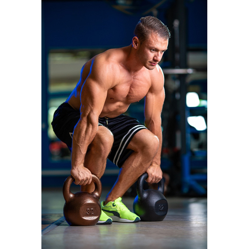 Гиря чугунная RN-SPORT 8 кг металлическая, цвет бронза