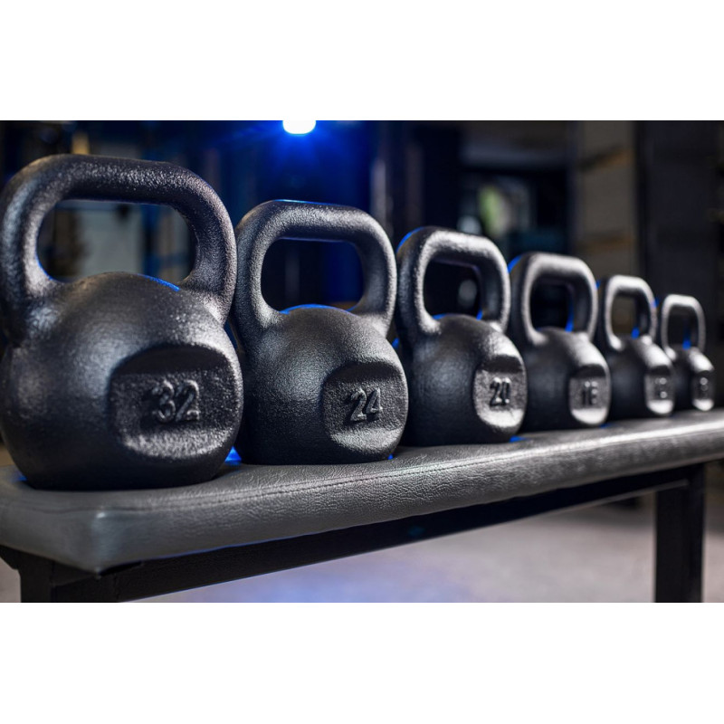 Спортивная чугунная гиря RN-SPORT на 32 кг, черная