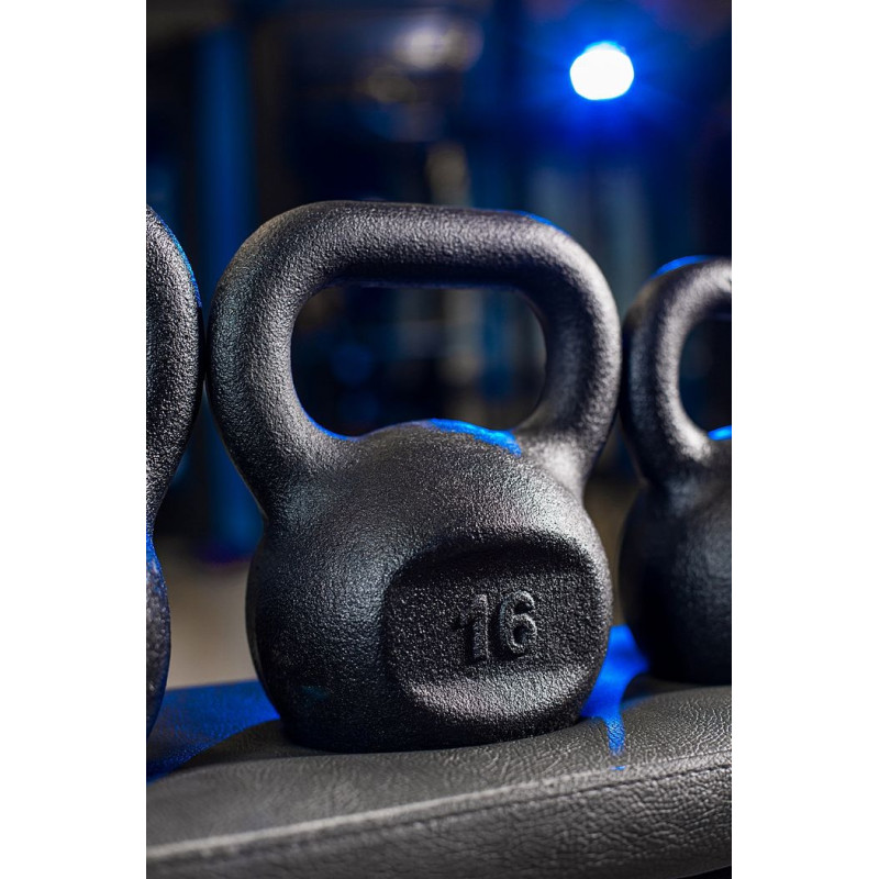 Спортивная чугунная гиря RN-SPORT на 16 кг, черная