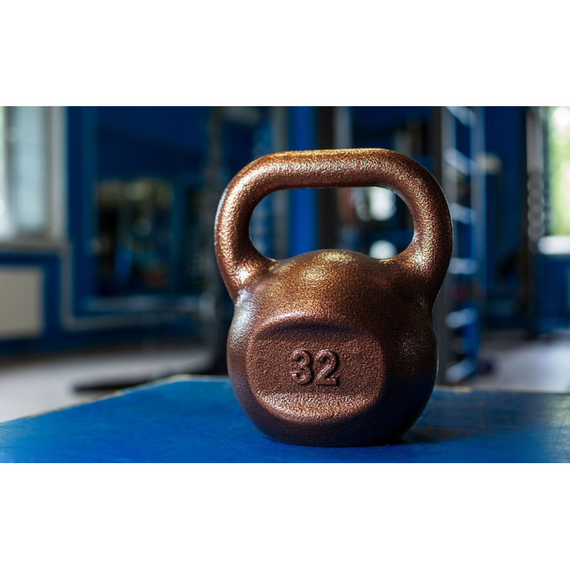 Гиря чугунная RN-SPORT 32 кг металлическая, цвет бронза