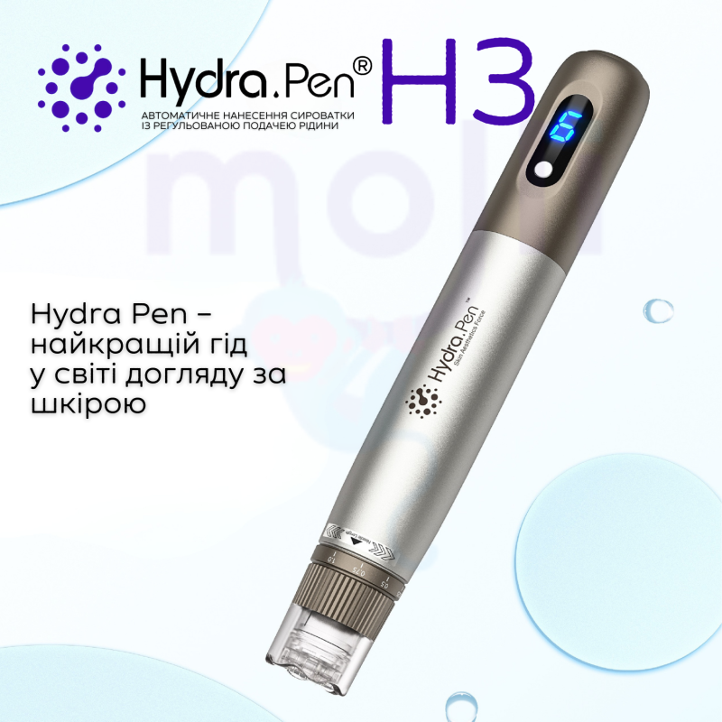 Беспроводной Дермапен Гидропен Для Микронидлинга и Мезотерапии Лица и Тела Hydra Pen на Аккумуляторе с Подачей Сыворотки H3