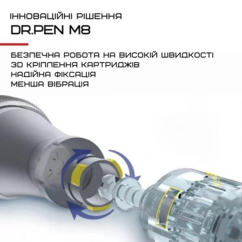 Беспроводной Дермапен Dr. Pen 6 Режимов Дермаштамп Для Фракционной Мезотерапии Электрический Мезороллер На Аккумуляторе M8 Серый