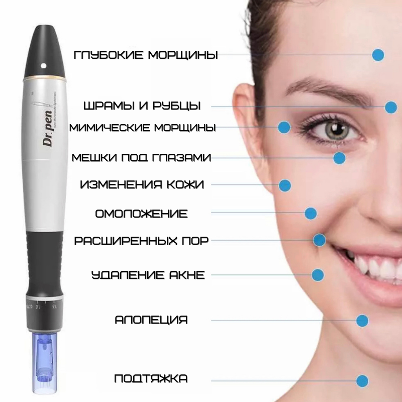 Бездротовий Дермапен Dr. Pen Ultima A1 5 Режимів Портативний Дермаштамп Для Фракційної Мезотерапії на Акумуляторі