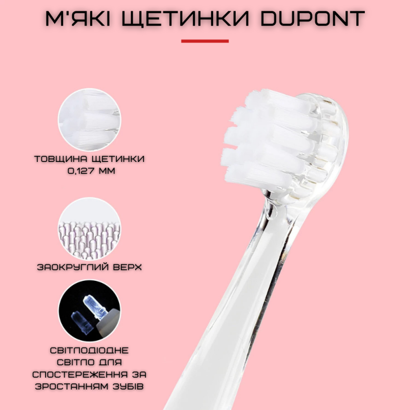 Детская Электрическая Звуковая Зубная Щетка с LED Подсветкой и Таймером Seago SG513 Голубая