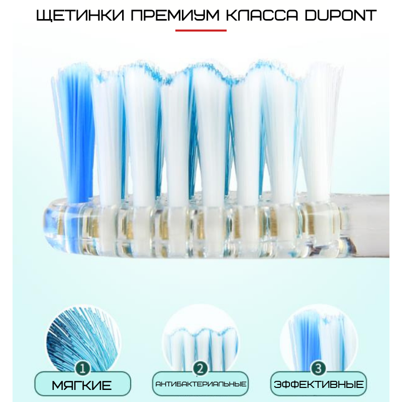 Детская Электрическая Зубная Щетка Звуковая с LED Подсветкой Seago SG977 Голубая