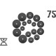 75 кг (4 по 10, 4 по 5, 4 по 2.5, 4 по 1.25) блинов на штангу покрытых пластиком (31 мм)