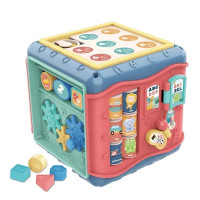 Интерактивный Детский Бизикуб Сортер Монтессори для Самых Маленьких Голубой