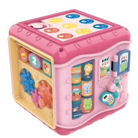 Детская Развивающая Игрушка Сортер Монтессори Интерактивный Бизикуб Розовый