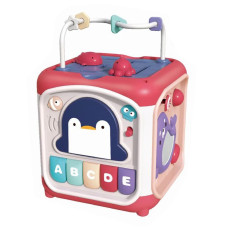 Детский Развивающий Игровой Центр Музыкальный Бизикуб Сортер с Пианино Для Самых Маленьких Розовый