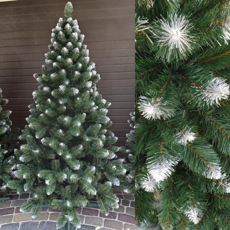 Ялинка штучна Снігова Королева з білими кінчиками новорічна 2 м