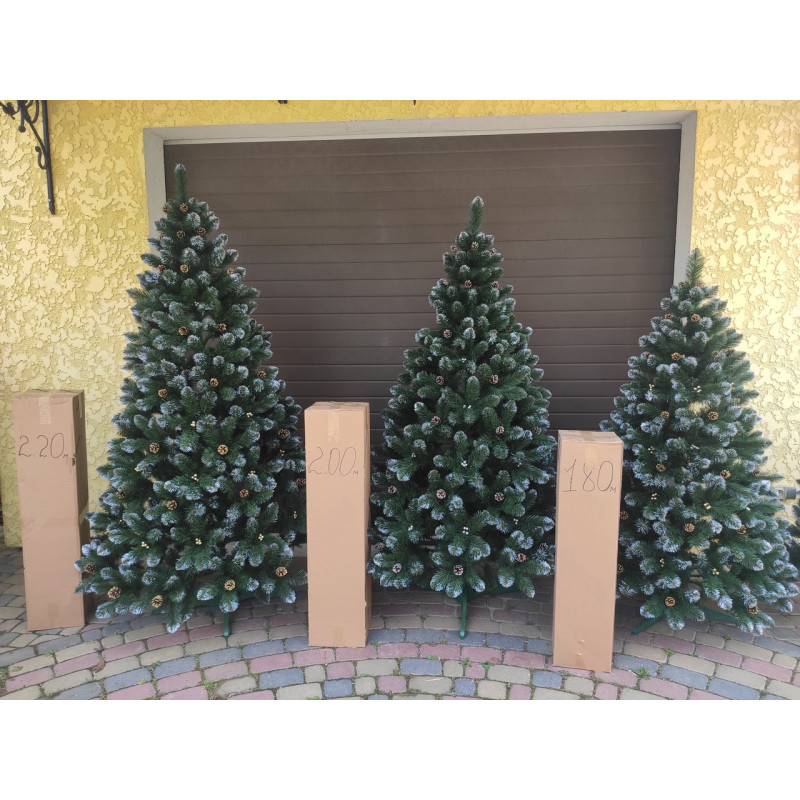 Ялинка штучна Кармен срібло з шишками і перлами 1.8 м