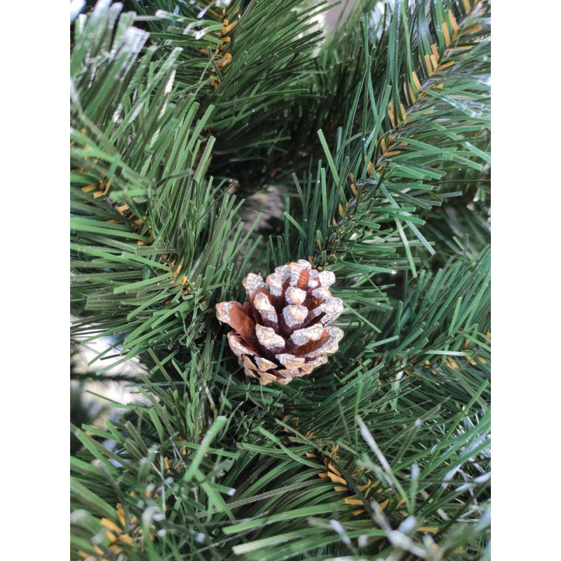 Ялинка штучна Кармен срібло з шишками і перлами 2.5 м