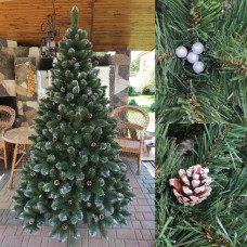 Ялинка штучна Кармен срібло з шишками і перлами 2.5 м