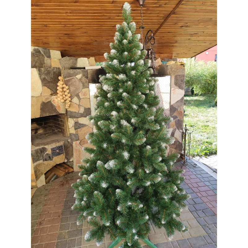 Ялинка штучна Снігова Королева з білими кінчиками новорічна 1.5 м