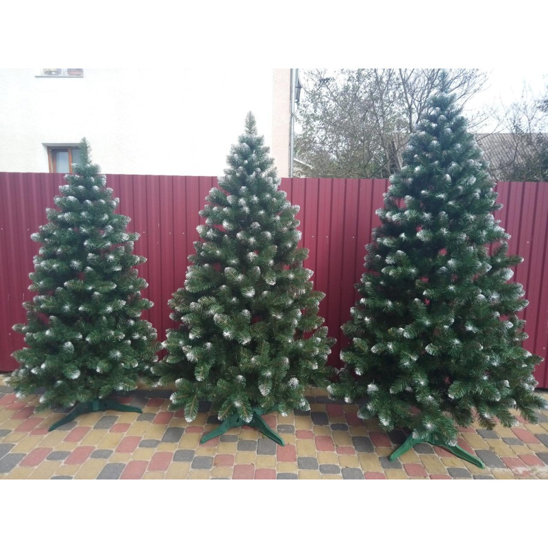 Ялинка штучна Снігова Королева з білими кінчиками новорічна 1.5 м