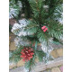Ялинка штучна Кармен з калиною і шишками 1.8 м