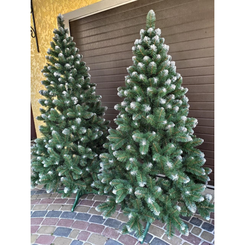 Ялинка штучна Снігова Королева з білими кінчиками новорічна 1.8 м