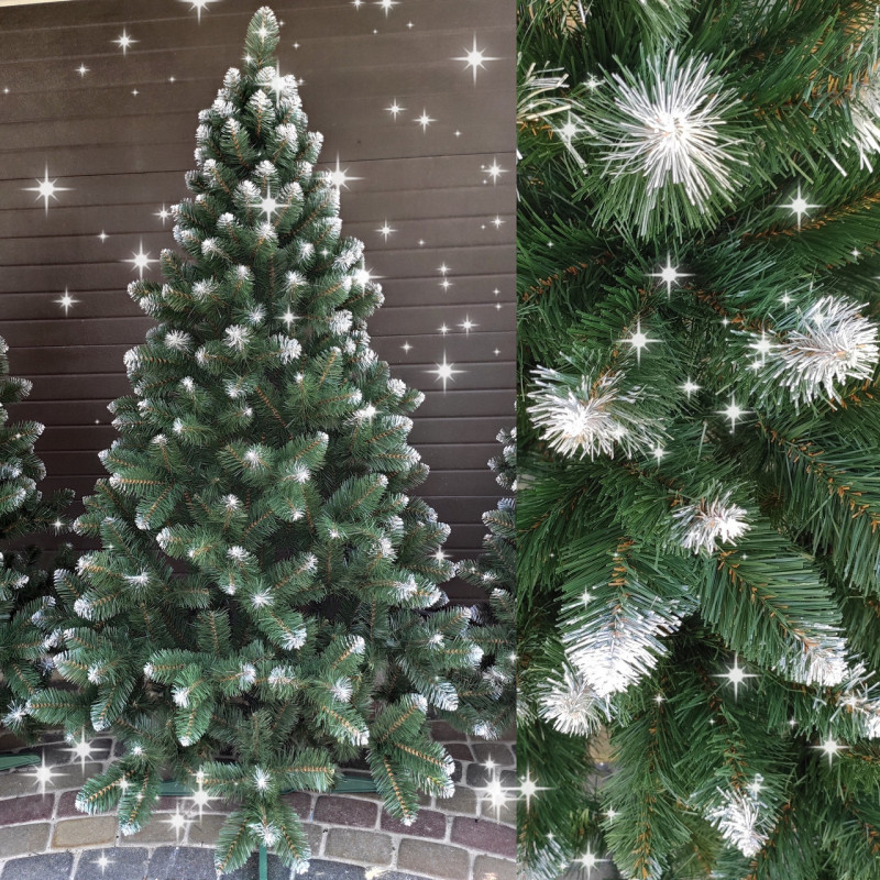 Ялинка штучна Снігова Королева з білими кінчиками новорічна 1.8 м