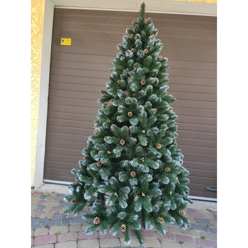 Ялинка штучна Кармен золото з шишками і перлами 2.2 м