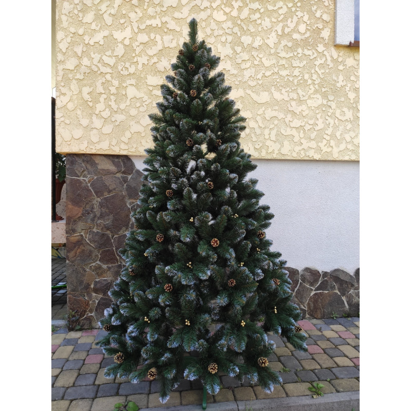 Ялинка штучна Кармен золото з шишками і перлами 2 м