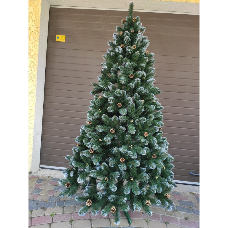 Ялинка штучна Кармен золото з шишками і перлами 2 м