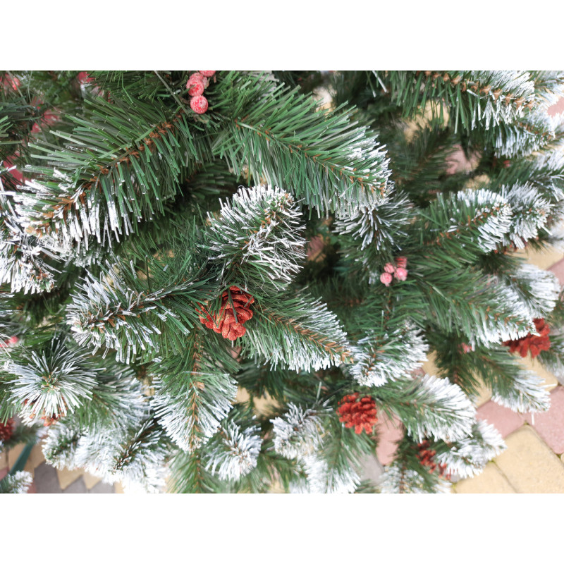Ялинка штучна Кармен з калиною і шишками 2.2 м