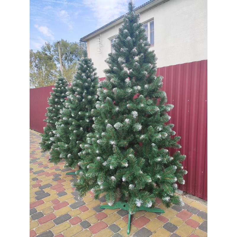 Ялинка штучна Снігова Королева з білими кінчиками новорічна 2.5 м