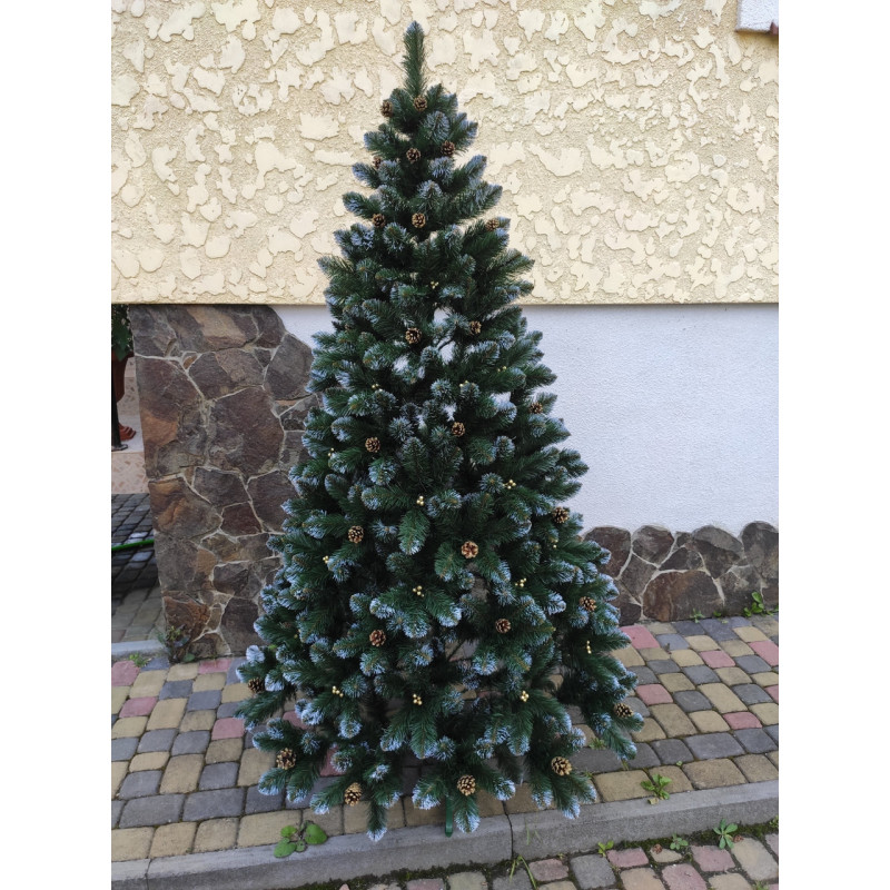 Ялинка штучна Кармен золото з шишками і перлами 1.5 м