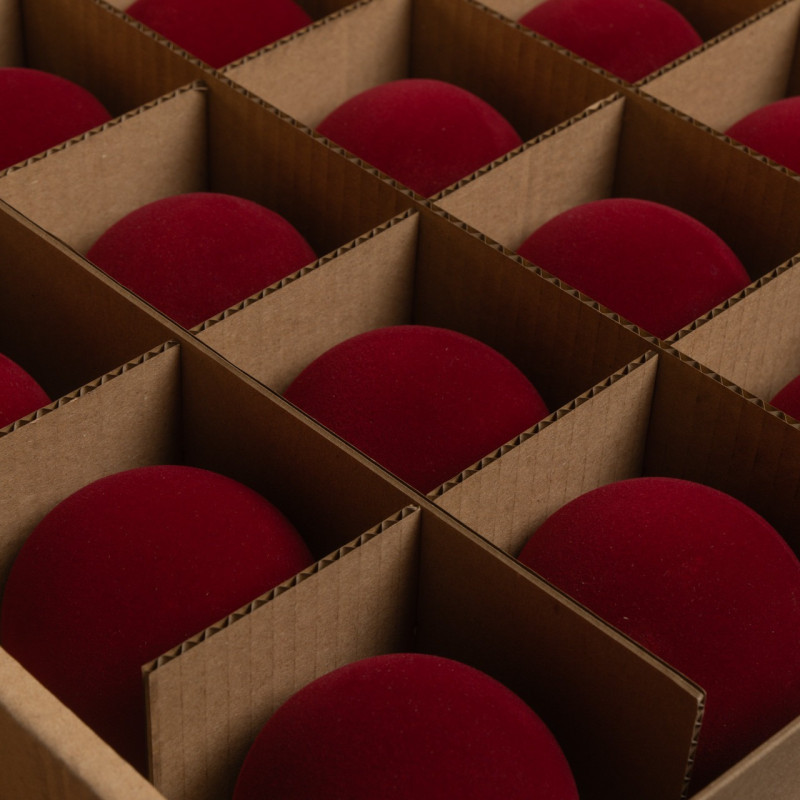 Набір новорічних шарів Оксамит D-8 см 25 шт. Бордовий