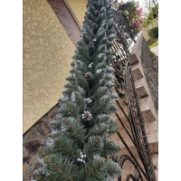 Гірлянда хвойна Кармен з срібними шишками, перлами 2.90 штучна