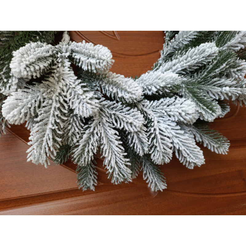 Новорічний вінок литий Засніжений Елітний 50см