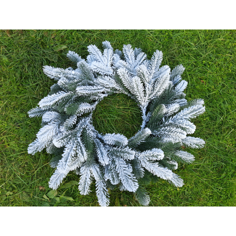 Новорічний вінок литий Засніжений Елітний 50см