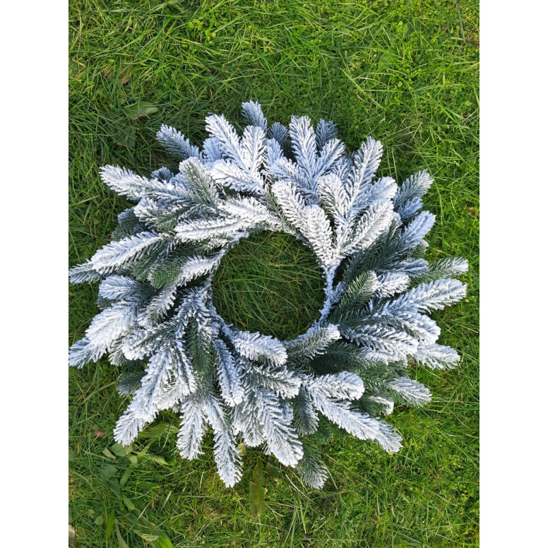 Новорічний вінок литий Засніжений Елітний 50см